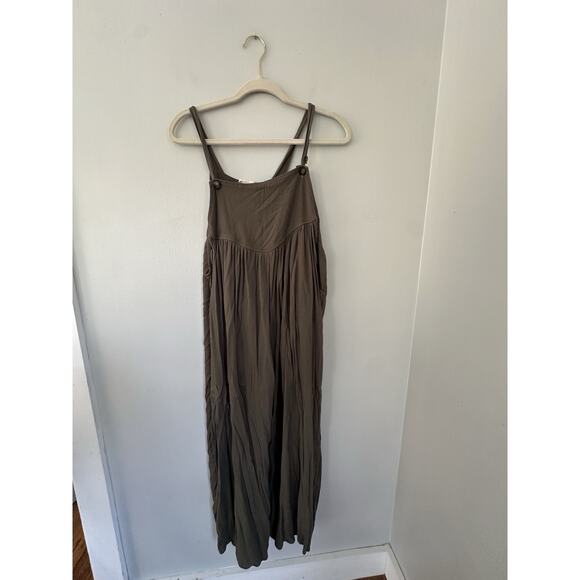 Kori Pants - Kori Jumpsuit Womens Jumpsuit Size XL Olive Green Cropped Cottagecore Beach